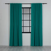 CELIA Linen Look Blackout Curtains – Aqua Blue
